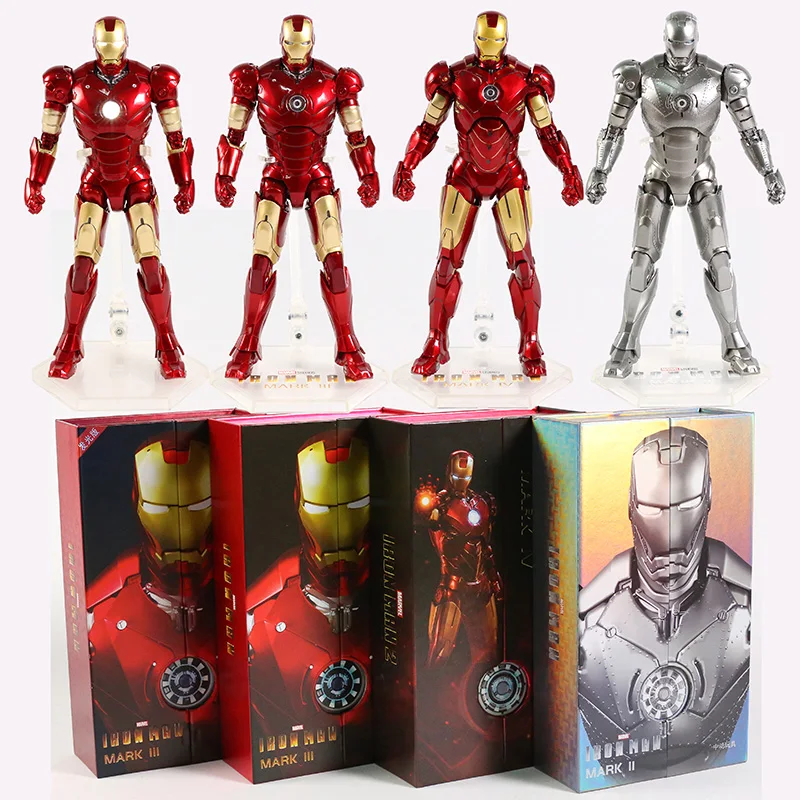 Экшн фигурка Marvel Железный человек Марк II III IV V VI MK 2 3 4 5 6 ПВХ Коллекционная модель
