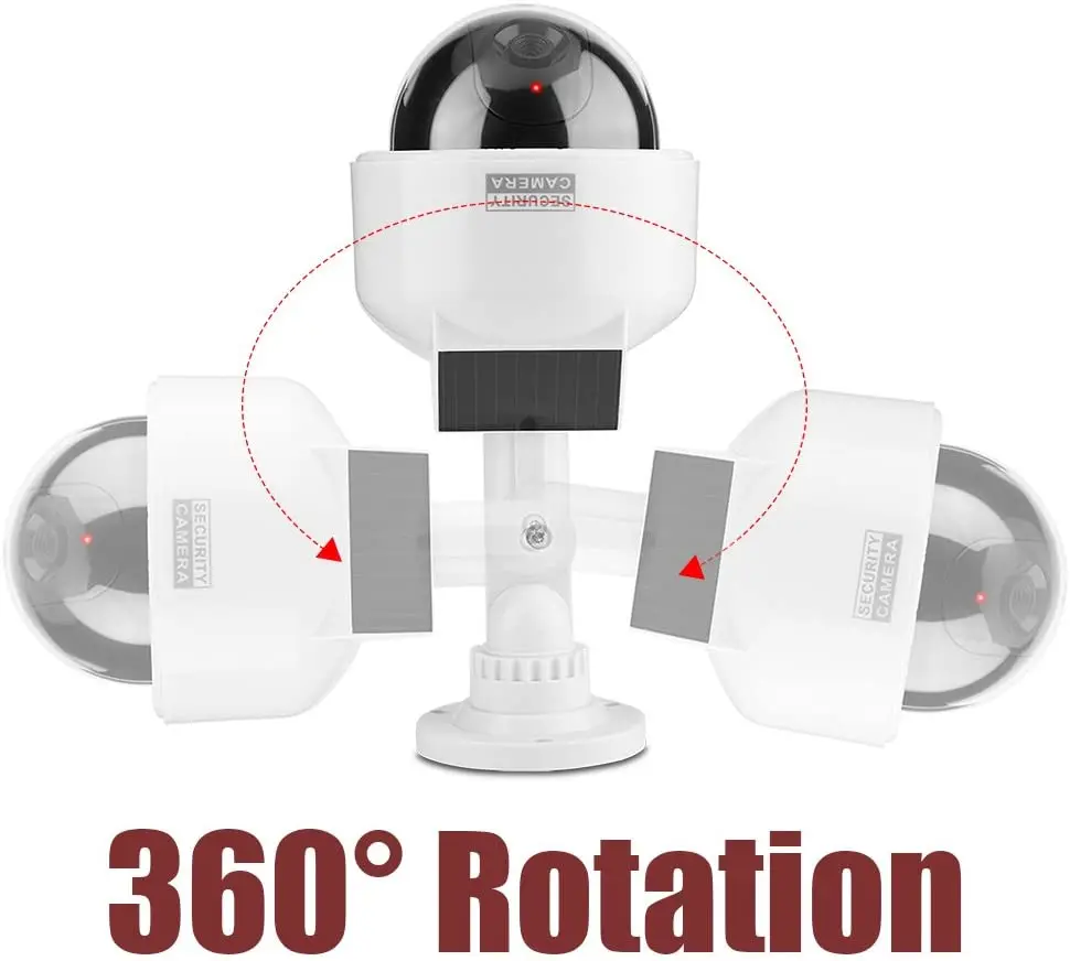 Solar Power Dummy Camera DC2100 Security Waterproof Fake Camera Outdoor Indoor Bullet LED Light Monitor CCTV Surveillance Camera