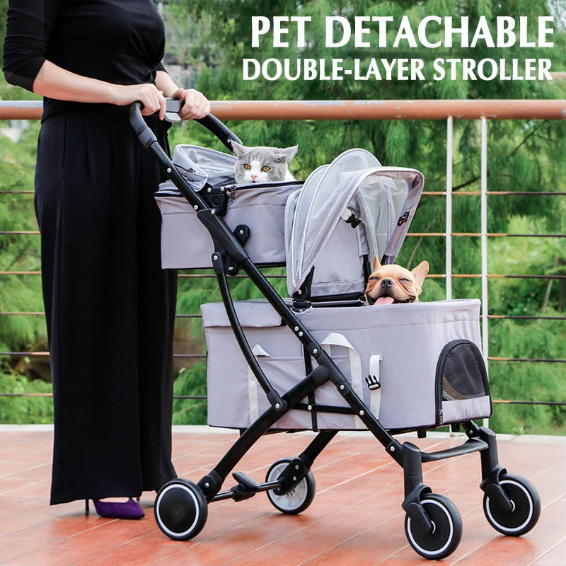 Pet Double-Layer Stroller Dog Travel Carrier Stroller Dogs and Cats Pet Separation Detachable Two-Layer Cart Dog Accessories
Pet Double-Layer Stroller Dog Travel Carrier Stroller Dogs and Cats Pet Separation Detachable Two-Layer Cart Dog Accessories