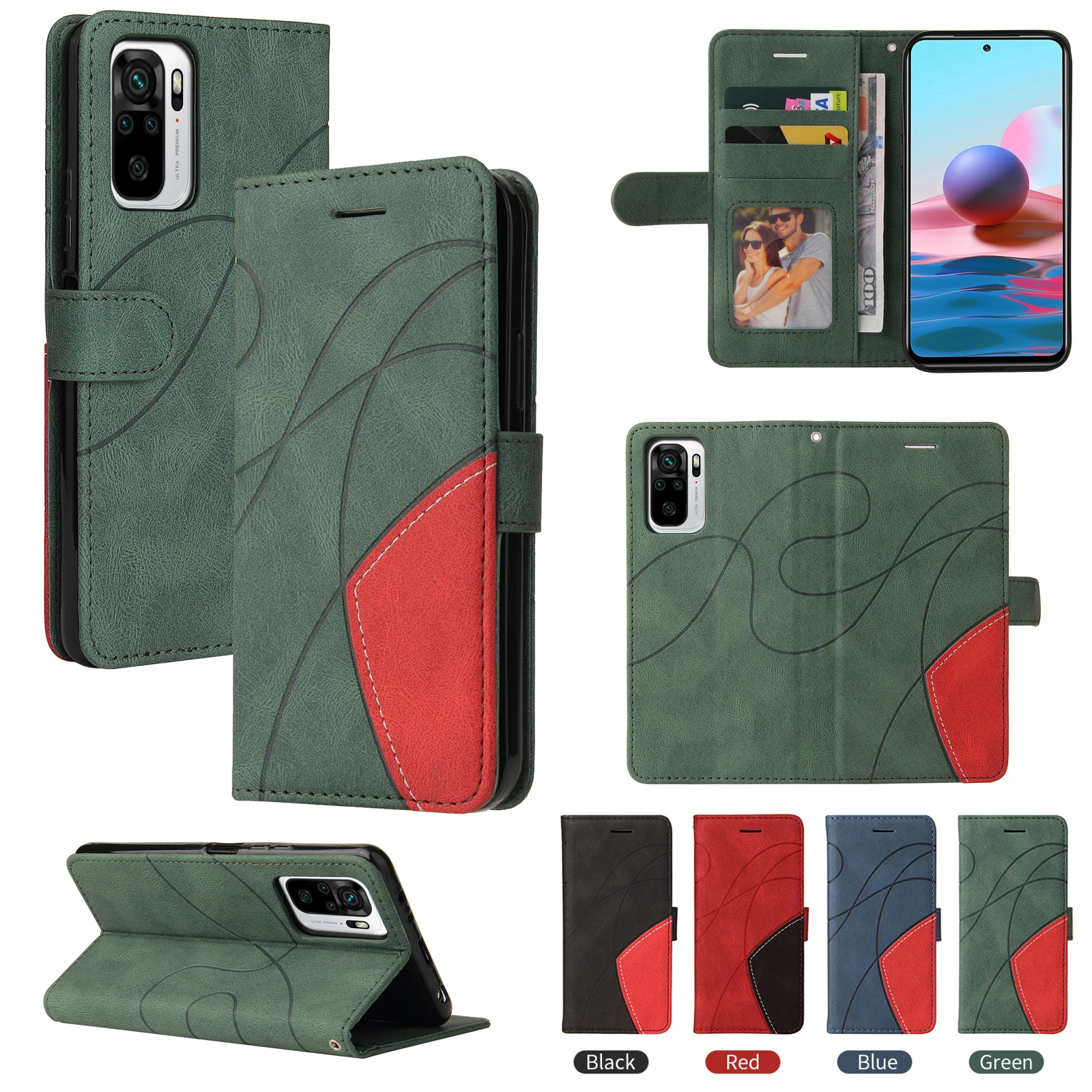Shockproof Cover for Xiaomi Mi 11 10T Lite Poco F3 M3 CC9 Pro CC9E Note 10 Coque Two-color Splicing Flip Wallet Card Holder Case
Shockproof Cover for Xiaomi Mi 11 10T Lite Poco F3 M3 CC9 Pro CC9E Note 10 Coque Two-color Splicing Flip Wallet Card Holder Case
