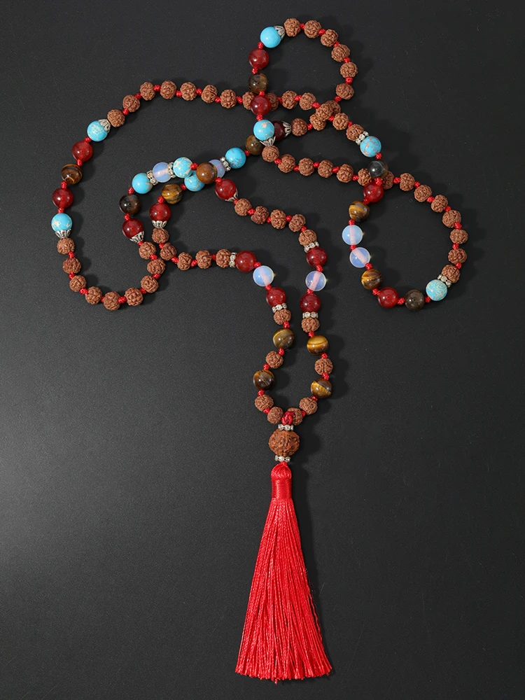 OAIITE Natural Rudraksha Beads Neckalce Tiger eye stone 108 mala Necklace Meditation Yoga with Tassel Pendant
OAIITE Natural Rudraksha Beads Neckalce Tiger eye stone 108 mala Necklace Meditation Yoga with Tassel Pendant