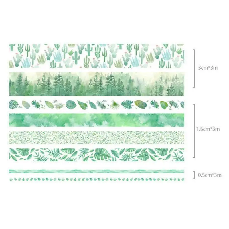 8 Pcs/Pack Green Leaves Cactus Journal Fruit Whale Washi Sea Tape Tape Sticker Label Adhesive Masking Scrapbooking Set Tape Z3X7
8 Pcs/Pack Green Leaves Cactus Journal Fruit Whale Washi Sea Tape Tape Sticker Label Adhesive Masking Scrapbooking Set Tape Z3X7