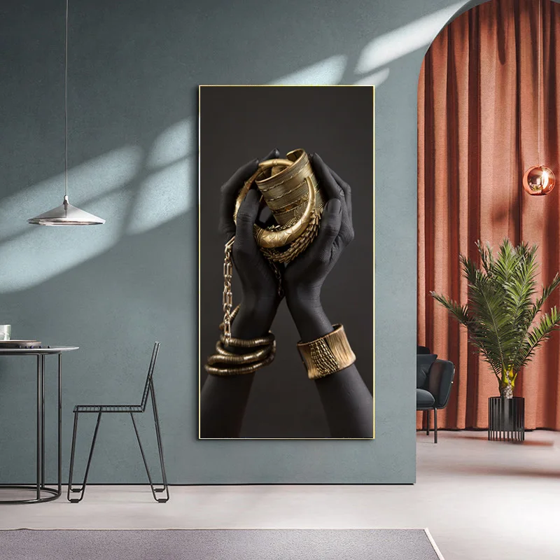 African Black and Golden Hands Holding Jewelry Canvas Art Posters And Prints Canvas Paintings Wall Picture For Living Room Decor
African Black and Golden Hands Holding Jewelry Canvas Art Posters And Prints Canvas Paintings Wall Picture For Living Room Decor