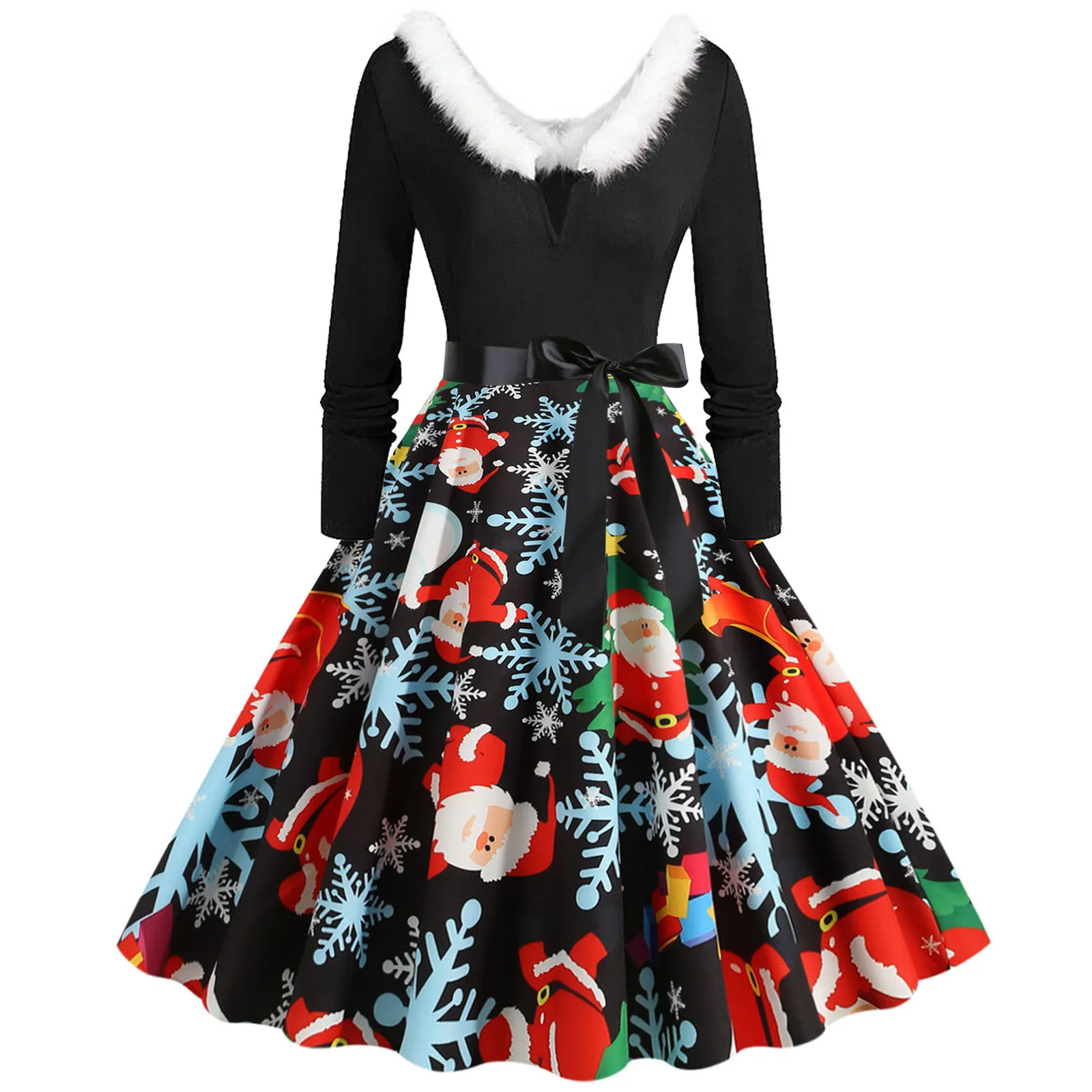 Elegant Dresses For Women Vintage Furry V Neck Vestidos Long Sleeve Dress Christmas 1950s Housewife Xmas Dress Sexy Party Dress
Elegant Dresses For Women Vintage Furry V Neck Vestidos Long Sleeve Dress Christmas 1950s Housewife Xmas Dress Sexy Party Dress