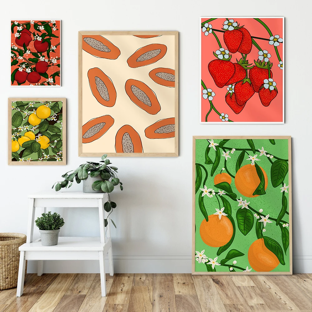 Boho Art Prints Fruit Apple Orange Lemon Blossom Wall Canvas Painting Botanical Flower Poster Kitchen Living Room Nordic Decor
Boho Art Prints Fruit Apple Orange Lemon Blossom Wall Canvas Painting Botanical Flower Poster Kitchen Living Room Nordic Decor