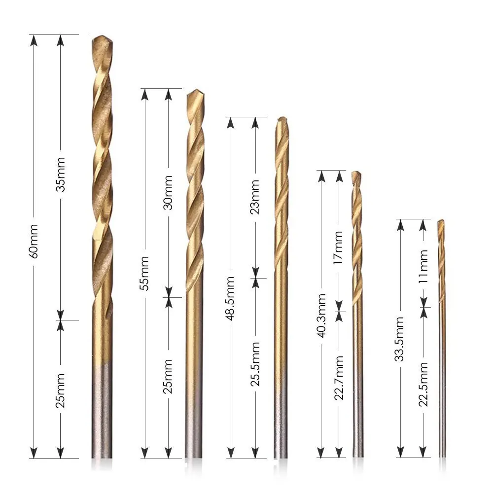50Pcs Titanium Coated Drill Bits Set HSS High Speed Steel Drill Bits Set Tool High Quality Hand Tools Set 1/1.5/2/2.5/3mm 
50Pcs Titanium Coated Drill Bits Set HSS High Speed Steel Drill Bits Set Tool High Quality Hand Tools Set 1/1.5/2/2.5/3mm
