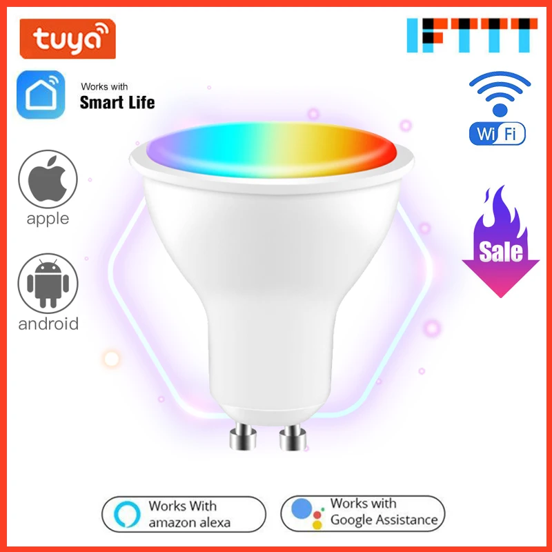 GU10 Spotlight WiFi Smart Light Bulb 4w RGB+CW 2700-6500K Smart Life App Remote Control RGB Light Lamp For Alexa Google Home
GU10 Spotlight WiFi Smart Light Bulb 4w RGB+CW 2700-6500K Smart Life App Remote Control RGB Light Lamp For Alexa Google Home