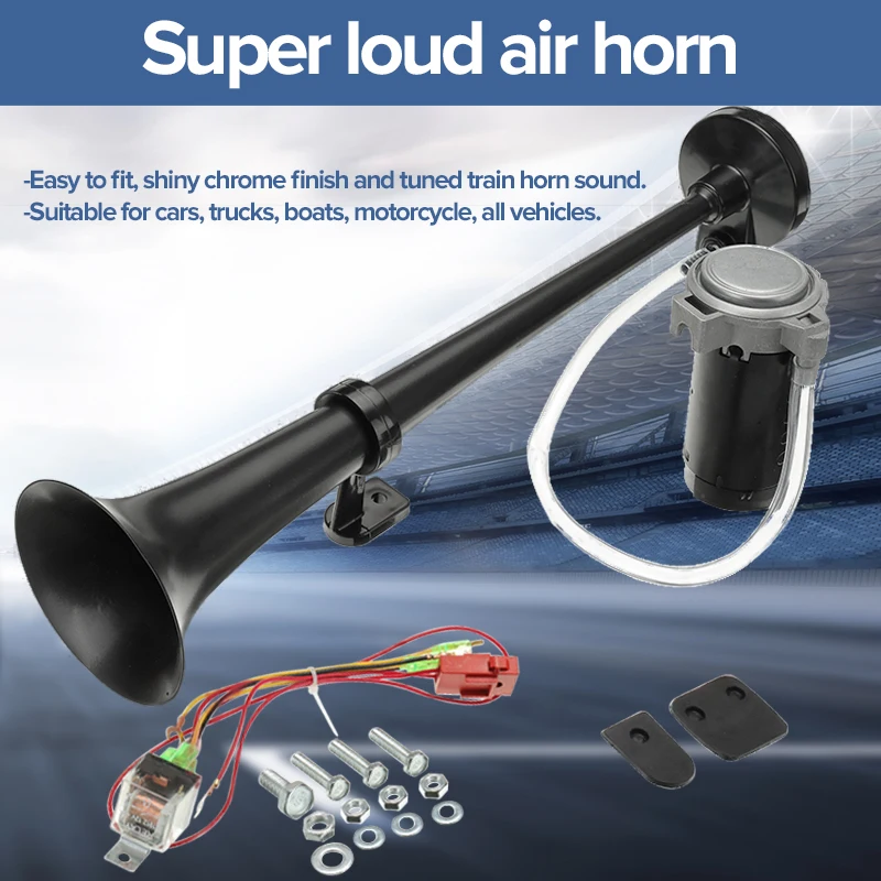 New 12V Electric Air Horn 450MM Whistle Super Loud Car Siren Tone Pump Loud Air Horn For Car Motorcyclel Truck Van Lorry Boat
New 12V Electric Air Horn 450MM Whistle Super Loud Car Siren Tone Pump Loud Air Horn For Car Motorcyclel Truck Van Lorry Boat