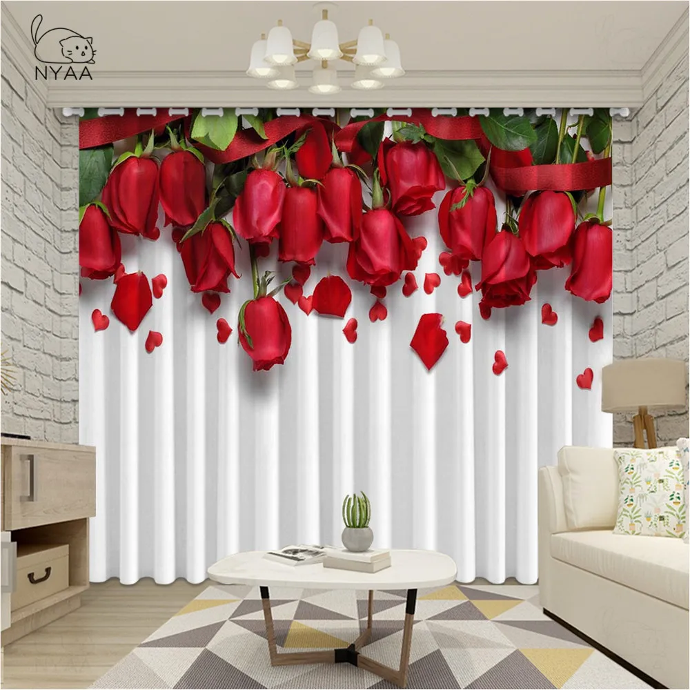 Red Rose Luxury Blackout 3D Window Curtains For Living Room Bedroom Drapes Cortinas Rideaux Customized Micro Shading
Red Rose Luxury Blackout 3D Window Curtains For Living Room Bedroom Drapes Cortinas Rideaux Customized Micro Shading