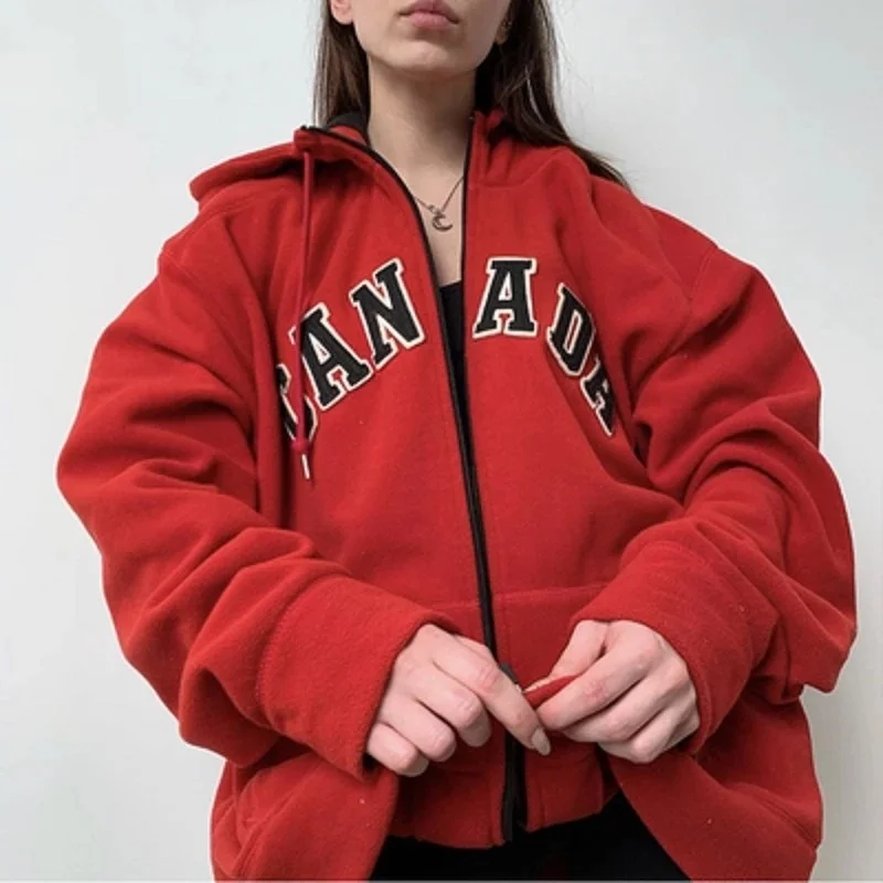 2021yk Street Red Hooded Zipper Sweater Autumn Winter Warm Coat Women's Loose Large Profile
2021yk Street Red Hooded Zipper Sweater Autumn Winter Warm Coat Women's Loose Large Profile