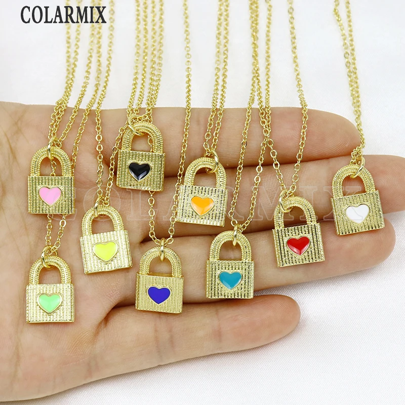 6 Pcs Enamel Lock pendant necklace Mix color Pendant necklace Fashion jewelry chain fashion jewelry necklace
6 Pcs Enamel Lock pendant necklace Mix color Pendant necklace Fashion jewelry chain fashion jewelry necklace