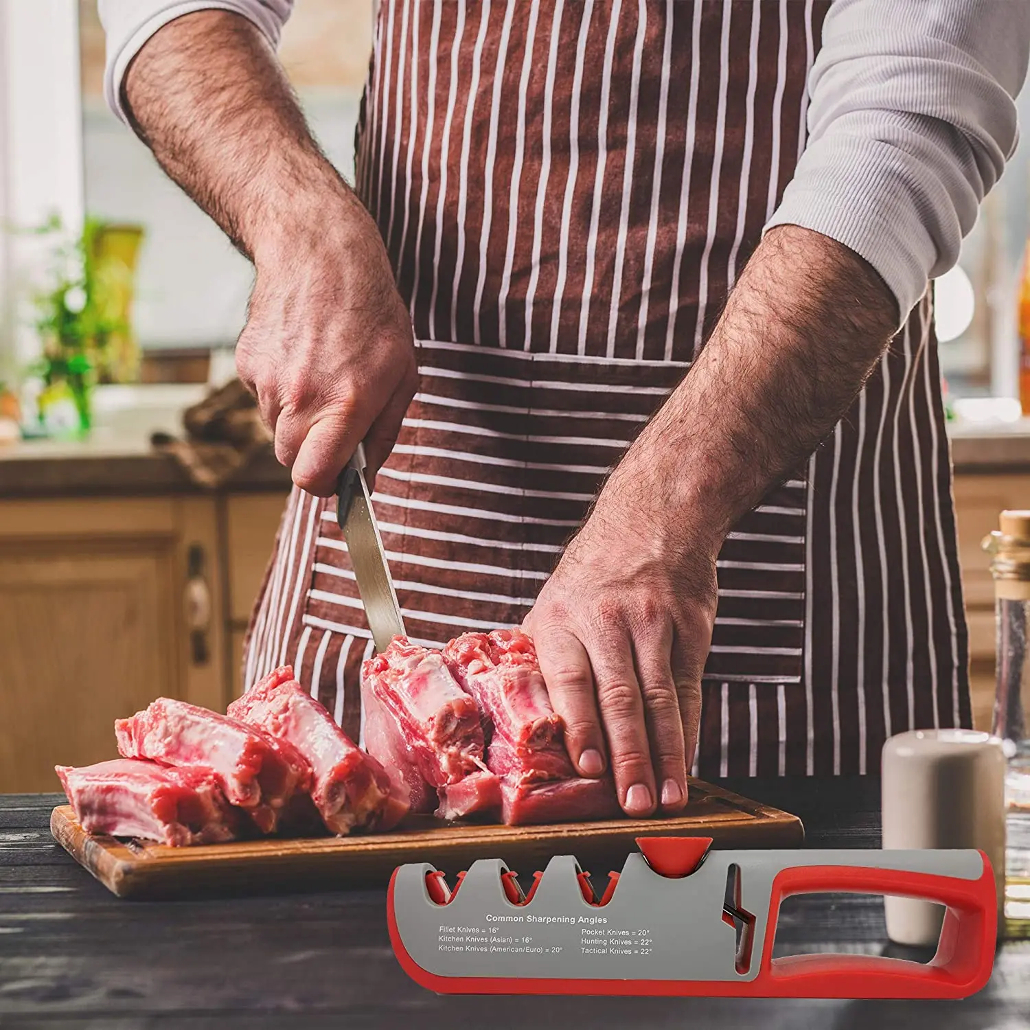 Knife Sharpener, 3-Stage Adjustable 14-24 Degree Professional Knife + Scissor Sharpener With Rubber Base
Knife Sharpener, 3-Stage Adjustable 14-24 Degree Professional Knife + Scissor Sharpener With Rubber Base