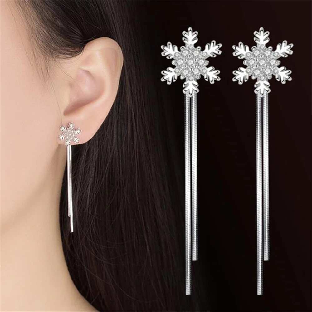 925 sterling silver new Jewelry New Woman fashion snowflake hanging style exaggerated in the long female Drop Earrings
925 sterling silver new Jewelry New Woman fashion snowflake hanging style exaggerated in the long female Drop Earrings