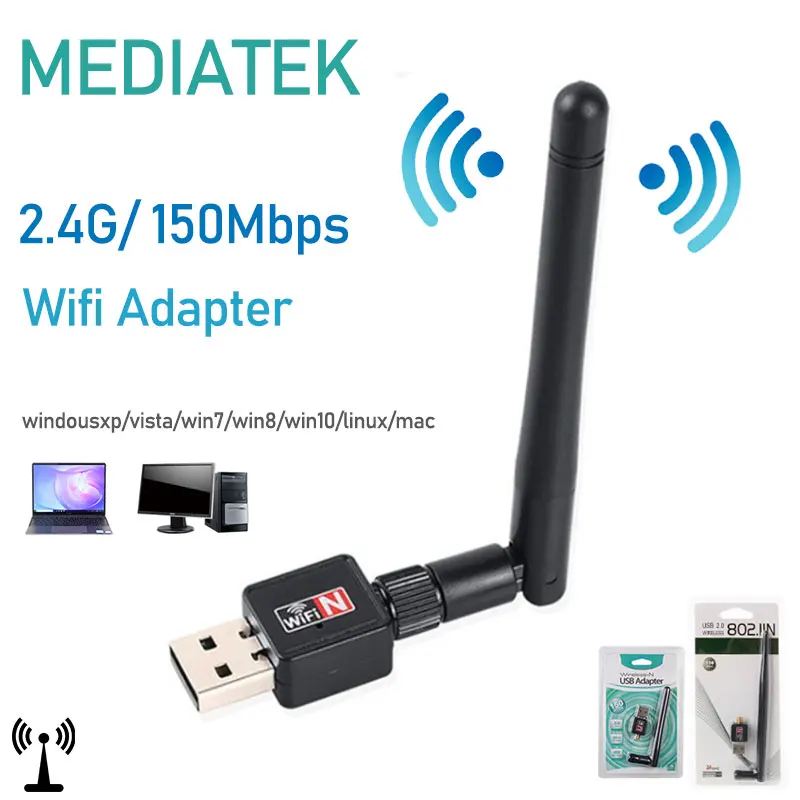 WiFi Wireless Network Card Antenna Wifi USB 2.0 150M 802.11 b/g/n RTL8188 USB Wifi Adapter Free Driver For PC Desktop laptop
WiFi Wireless Network Card Antenna Wifi USB 2.0 150M 802.11 b/g/n RTL8188 USB Wifi Adapter Free Driver For PC Desktop laptop