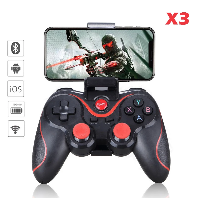 Gamepad X3 Wireless Bluetooth Joystick PC Android IOS Game Controller BT4.0 Game Pad For Mobile Phone Tablet TV Box Holder 
Gamepad X3 Wireless Bluetooth Joystick PC Android IOS Game Controller BT4.0 Game Pad For Mobile Phone Tablet TV Box Holder