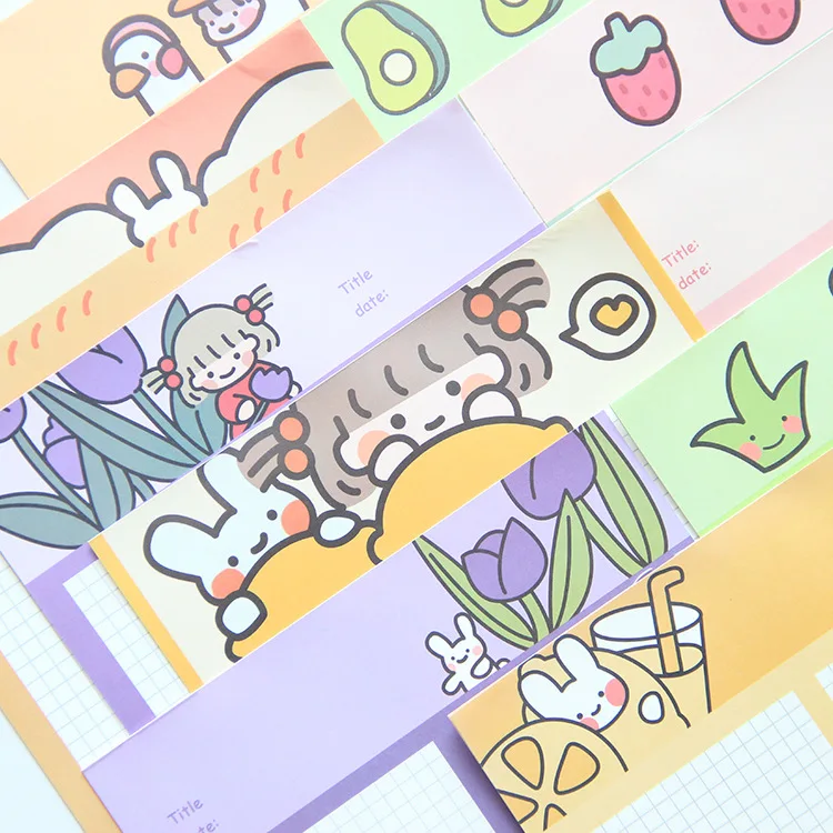 Блокнот с милыми мультяшными кроликами и фруктами четырехцветный блокнот для
