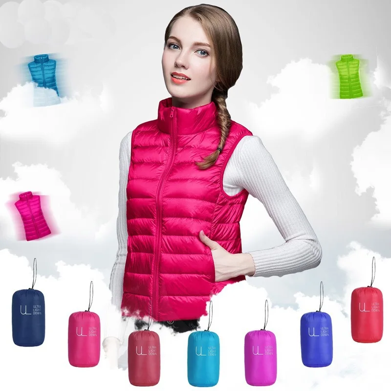 Winter Women Sleeveless Women's Ultra Light Down Vests Slim Jacket Girl Lightweight Windproof Warm Waistcoat Coat
Winter Women Sleeveless Women's Ultra Light Down Vests Slim Jacket Girl Lightweight Windproof Warm Waistcoat Coat