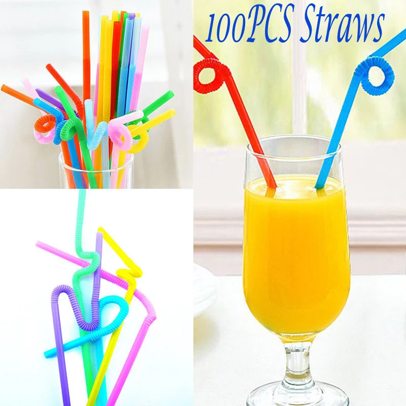 100Pcs Extra Long Flexible Plastic Straws Colorful Quality Extra Long Bendy Party Bar Drinking Plastic Cocktail Supplies /BY
100Pcs Extra Long Flexible Plastic Straws Colorful Quality Extra Long Bendy Party Bar Drinking Plastic Cocktail Supplies /BY