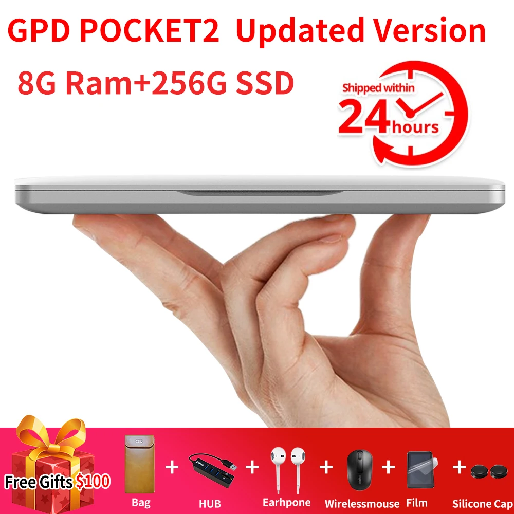 Оригинал GPD Pocket 2 Pocket2 8 Гб 256 ГБ 7 дюймов сенсорный экран мини ПК карманный ноутбук