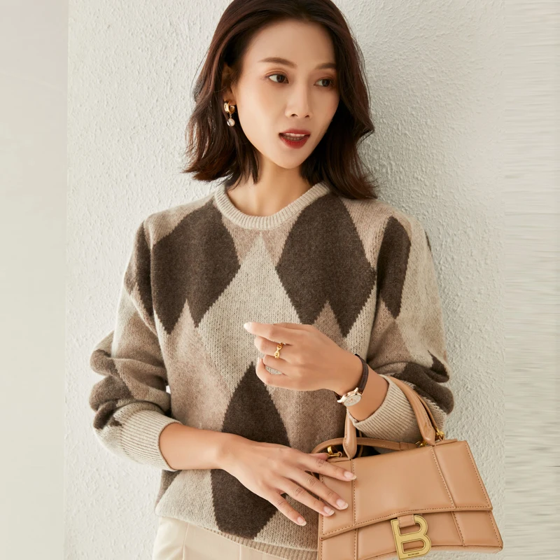 knitted sweater winter women wool pullover top long sleeves warm short casual loose o-neck argyle stylish jumper sweaters
knitted sweater winter women wool pullover top long sleeves warm short casual loose o-neck argyle stylish jumper sweaters