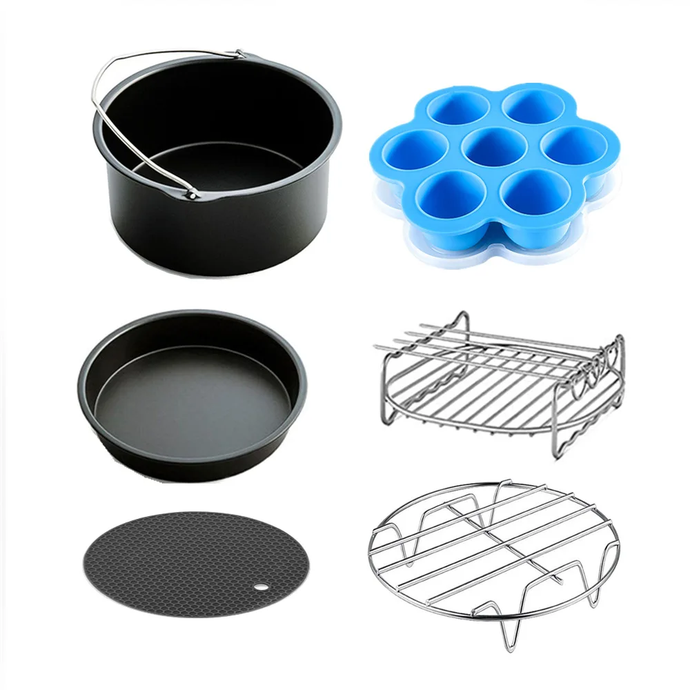 6pcs/set Air Fryer Accessories 7 Inch Fit for Airfryer Baking Basket Pizza Plate Grill Pot Kitchen Cooking Tool for Party
6pcs/set Air Fryer Accessories 7 Inch Fit for Airfryer Baking Basket Pizza Plate Grill Pot Kitchen Cooking Tool for Party