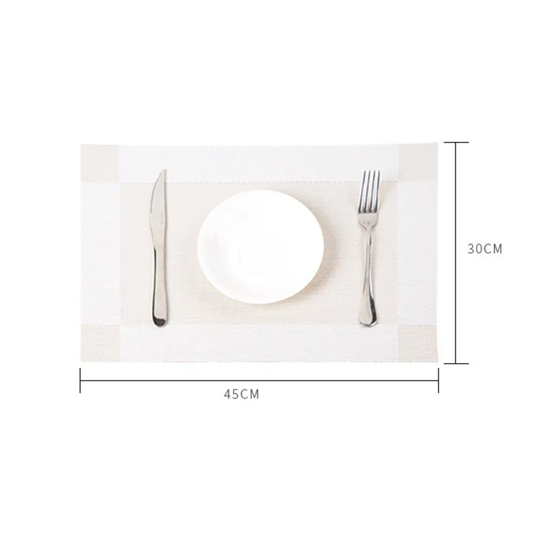 PVC Placemat for Dining Table Mats & Pads Drink Coasters Rectangular Western Food Insulation Pad Kitchen Accessories Decoration
PVC Placemat for Dining Table Mats & Pads Drink Coasters Rectangular Western Food Insulation Pad Kitchen Accessories Decoration