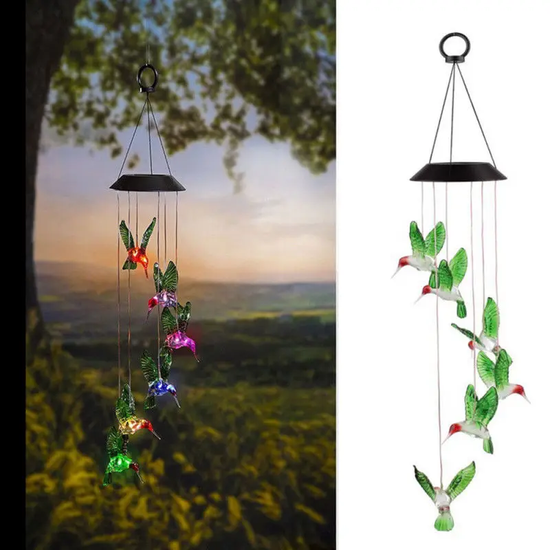 LED Solar Wind Chime Night Light Hummingbird Butterfly Waterproof Wind Chime Lamp Family Outdoor Garden Yard Decorative Light
LED Solar Wind Chime Night Light Hummingbird Butterfly Waterproof Wind Chime Lamp Family Outdoor Garden Yard Decorative Light