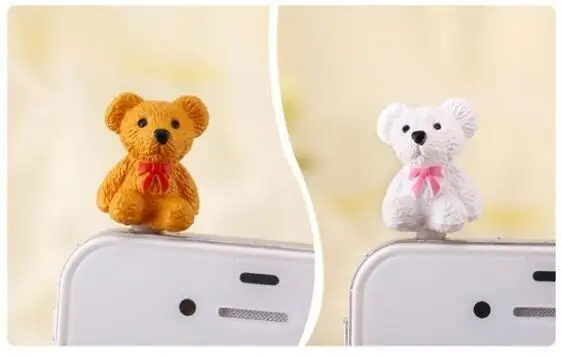 Cute little Teddy bears shape dust plug 3.5mm earphone plug for all cell phones
Cute little Teddy bears shape dust plug 3.5mm earphone plug for all cell phones