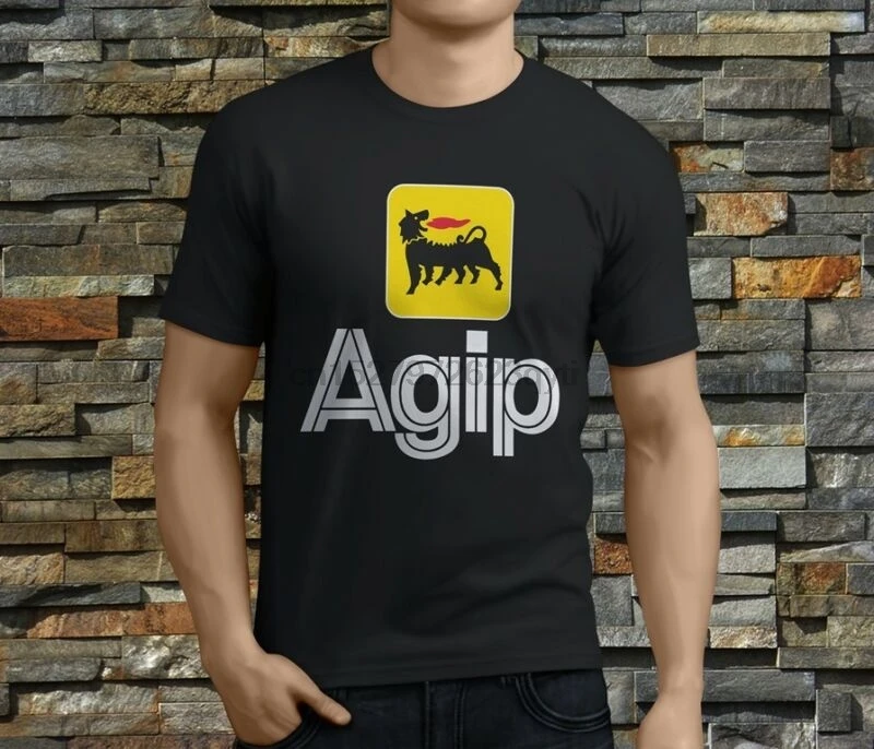 Новая популярная мужская Черная футболка AGIP Racing Oil Company Размер S 3XL|Мужские
