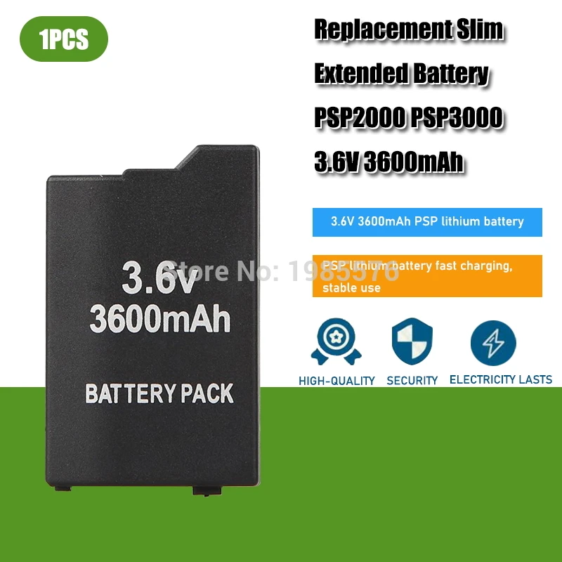 1PC Gamepad Battery 3.6V 3600mAh for Sony PSP 2000 PSP 3000 PSP2000 PSP3000 PlayStation Portable Rechargeable Replacement Cells
1PC Gamepad Battery 3.6V 3600mAh for Sony PSP 2000 PSP 3000 PSP2000 PSP3000 PlayStation Portable Rechargeable Replacement Cells