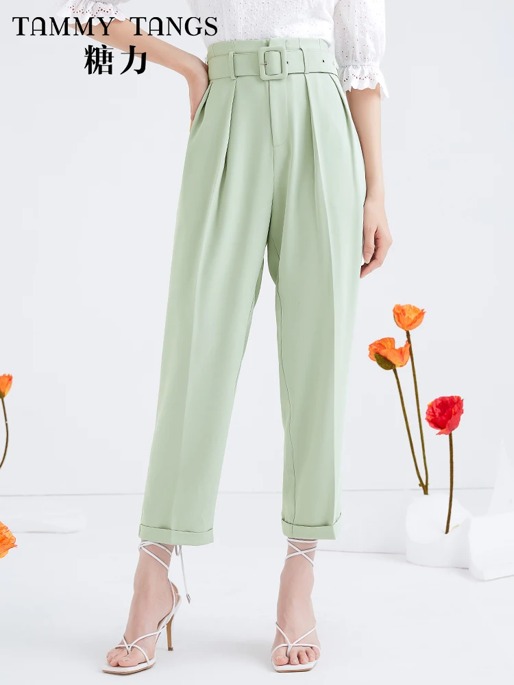 Spring 2021 New Cropped Casual Pants High Waist with Belt Harem Pants Baggy Women Bottoms Streetwear Stacked Pants
Spring 2021 New Cropped Casual Pants High Waist with Belt Harem Pants Baggy Women Bottoms Streetwear Stacked Pants