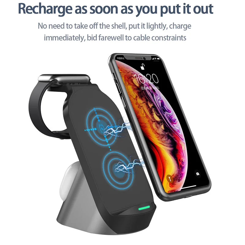 Qi 15W Fast Charger Station 3 in 1 Wireless Charger Dock for iPhone 11 Xs Max XR X 8 Apple Watch SE 6 5 4 3 2 Airpods Pro Stand
Qi 15W Fast Charger Station 3 in 1 Wireless Charger Dock for iPhone 11 Xs Max XR X 8 Apple Watch SE 6 5 4 3 2 Airpods Pro Stand