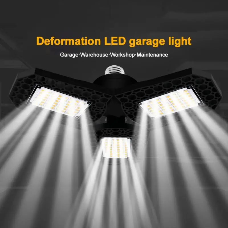 

1Pc E26/e27 40/60/80W LED Garage Lamp AC85-265V Deformable Ceiling Light Warehouse Workshop Deformation Lamp