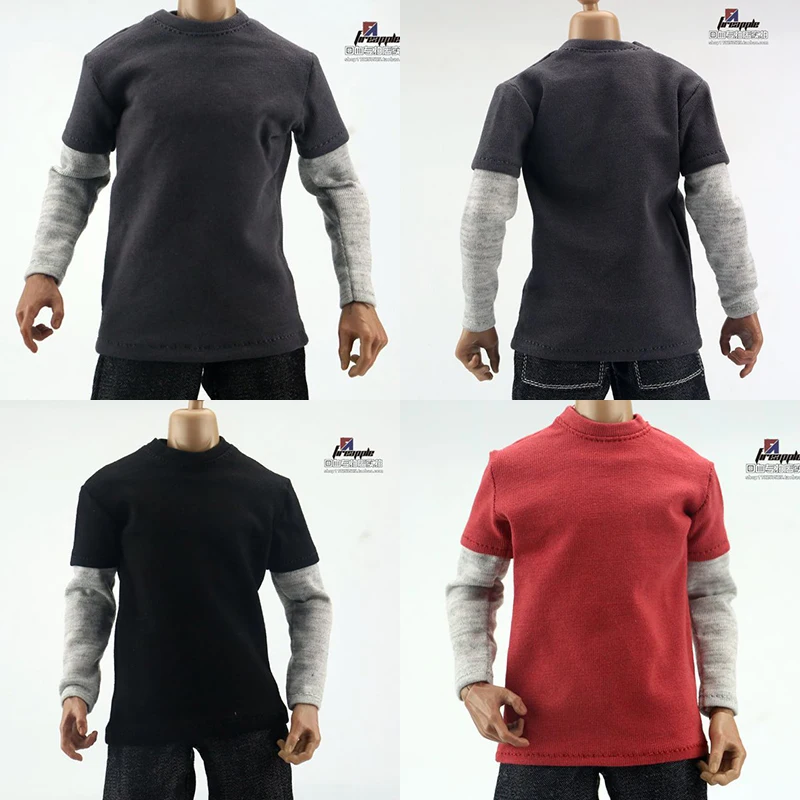 1:6 soldier long-sleeved T-shirt fake two pieces stitching clothes model three-color optional real people can not wear
1:6 soldier long-sleeved T-shirt fake two pieces stitching clothes model three-color optional real people can not wear