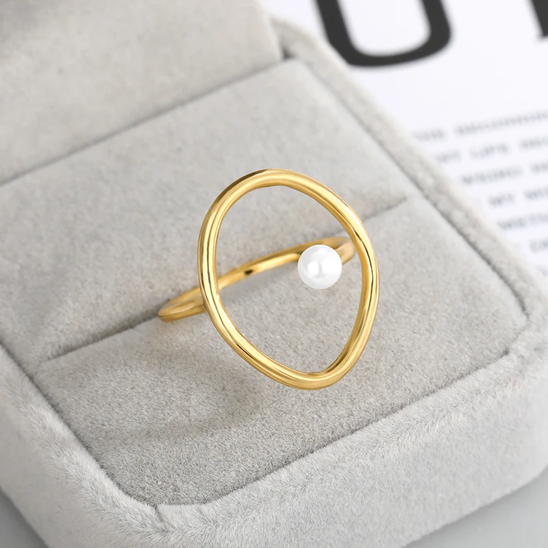 Simulated Pearl Engagement Wedding Rings For Women Geometric Open Cuff Gothic Ring Adjustable Female Jewelry Anillos
Simulated Pearl Engagement Wedding Rings For Women Geometric Open Cuff Gothic Ring Adjustable Female Jewelry Anillos