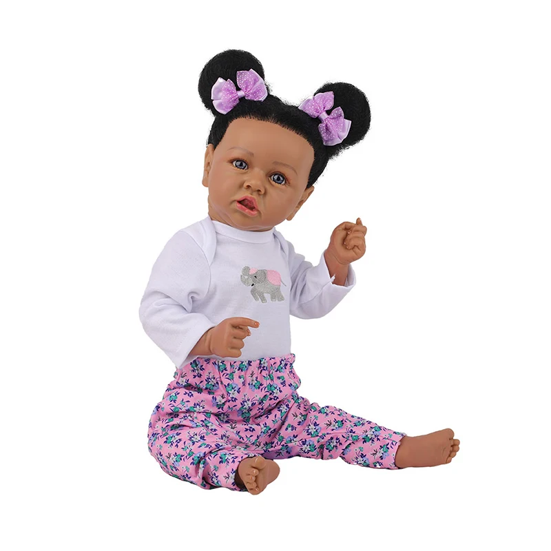 23 inch Handmade Reborn Baby Dolls Silicone Full Body Black Skin Fashion Fiber Hair Bath Doll Toy For Baby Toddler Gift
23 inch Handmade Reborn Baby Dolls Silicone Full Body Black Skin Fashion Fiber Hair Bath Doll Toy For Baby Toddler Gift