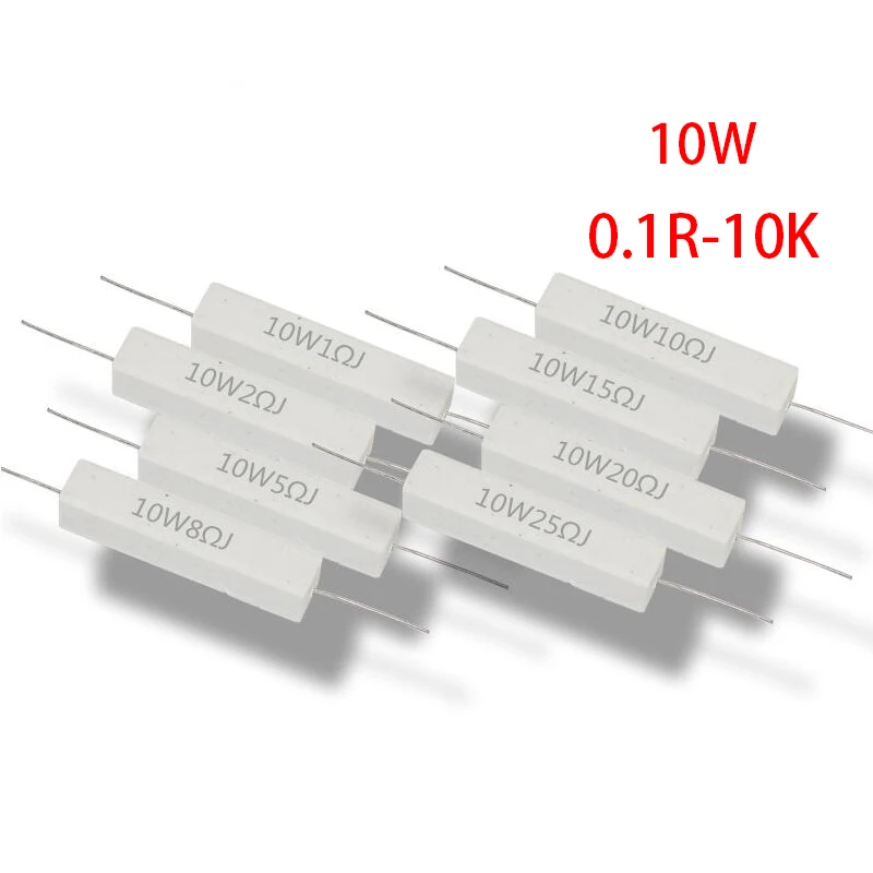 10pcs 10W Cement resistance resistor 1 2 5 8 10 15 20 25 100 ohm 1R 2R 5R 8R 10R 15R 20R 25R 100R 1k 2k 10k
10pcs 10W Cement resistance resistor 1 2 5 8 10 15 20 25 100 ohm 1R 2R 5R 8R 10R 15R 20R 25R 100R 1k 2k 10k