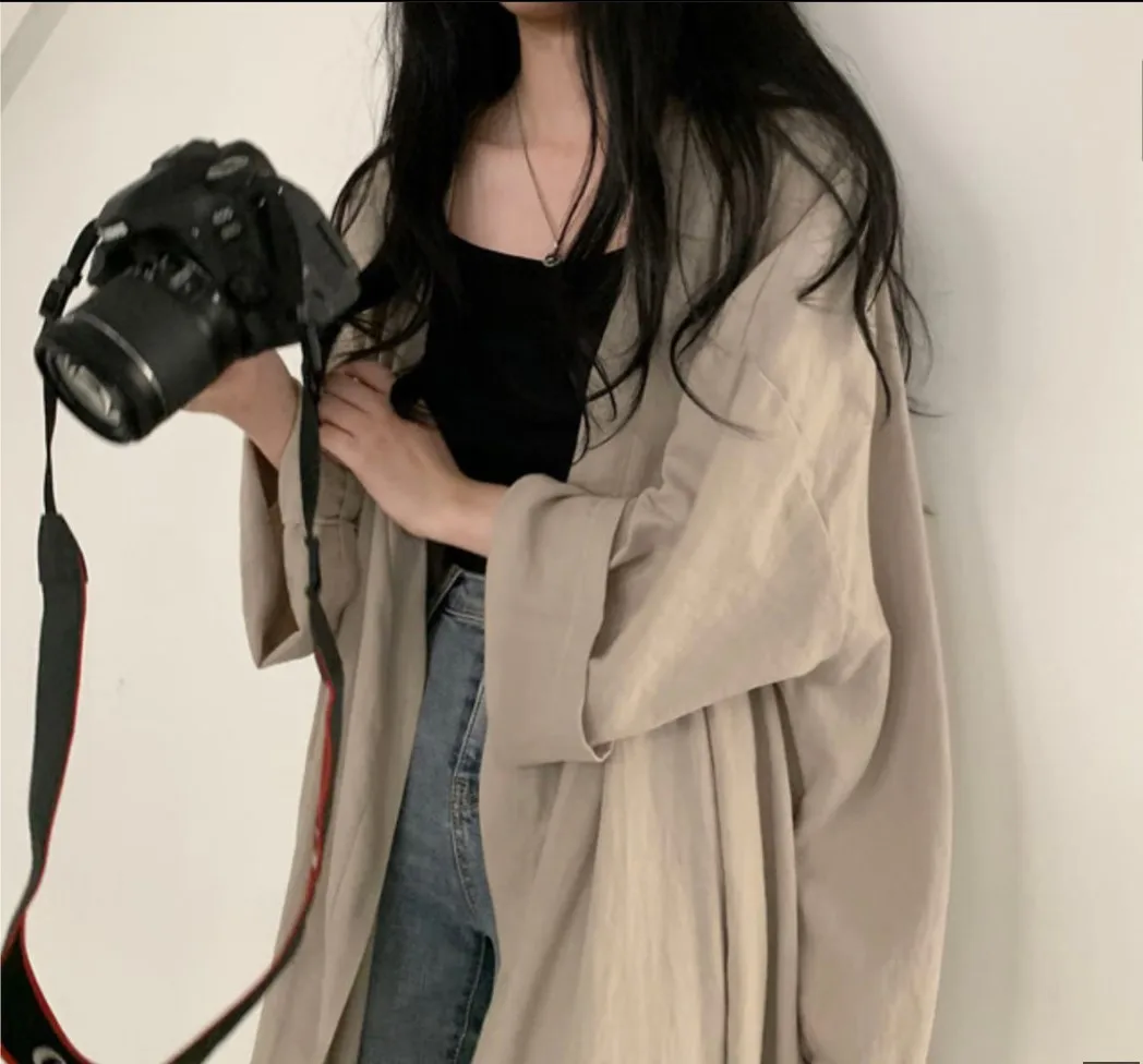 Basic Jackets Women Summer Outerwear Pure Popular Casual Sun-proof Long-style College Open Stitch Loose Fashion All-match Daily
Basic Jackets Women Summer Outerwear Pure Popular Casual Sun-proof Long-style College Open Stitch Loose Fashion All-match Daily