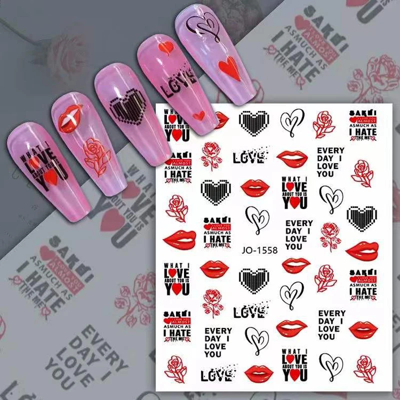 10PCS 3D Valentine's Day Nail Art Sticker DIY Couple Rose Red Lips Gift Self-adhesive Nail Art Decoration Set
10PCS 3D Valentine's Day Nail Art Sticker DIY Couple Rose Red Lips Gift Self-adhesive Nail Art Decoration Set