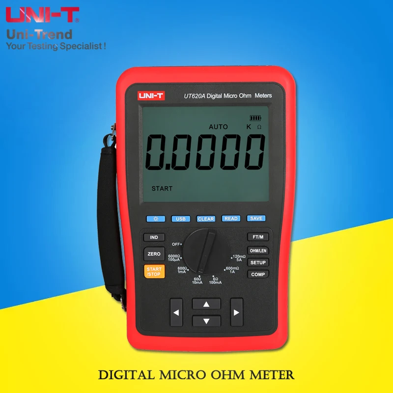 UNI-T UT620A Digital Micro Ohm Meter; Portable DC Low Resistance Tester/milliohm meter/four wire measurement/USB transmission
UNI-T UT620A Digital Micro Ohm Meter; Portable DC Low Resistance Tester/milliohm meter/four wire measurement/USB transmission