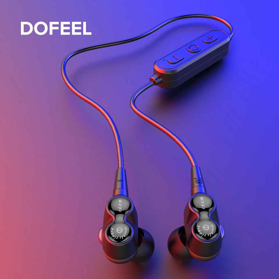 Беспроводные Bluetooth V5.0 наушники 6D шокирующие басы гарнитура с шейным ободом