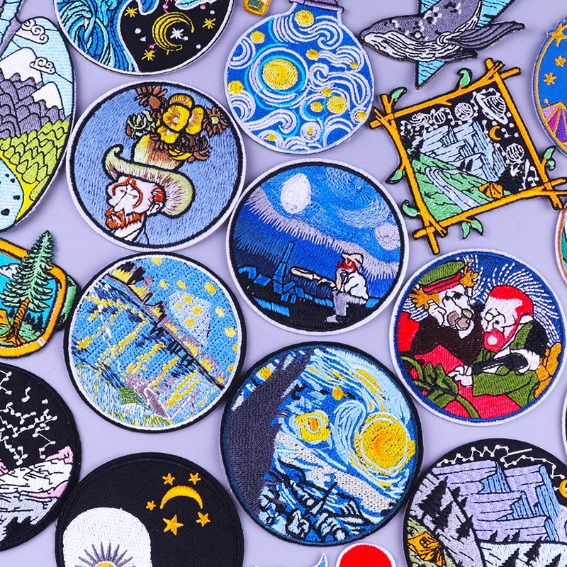 Van Gogh Patches For Jackets Mountain Embroidered Patches For Clothing Star Night Applique Patch Iron On Patches On Clothes DIY
Van Gogh Patches For Jackets Mountain Embroidered Patches For Clothing Star Night Applique Patch Iron On Patches On Clothes DIY