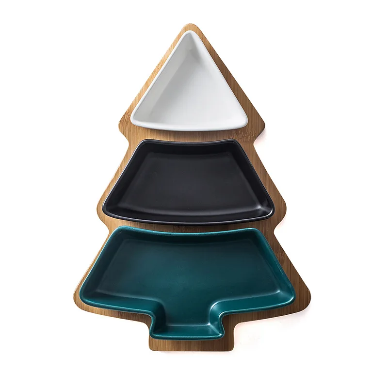 Christmas Plates Tree Shape Ceramic Plate with Bamboo Board Snacks Plates Candy Nuts Fruit Tableware Party Supplies Dinnerware 
Christmas Plates Tree Shape Ceramic Plate with Bamboo Board Snacks Plates Candy Nuts Fruit Tableware Party Supplies Dinnerware