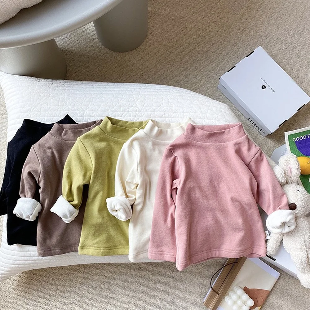 Winter baby boys girls solid color warm thick base T shirts infant unisex poplar fleece inner Tops
Winter baby boys girls solid color warm thick base T shirts infant unisex poplar fleece inner Tops