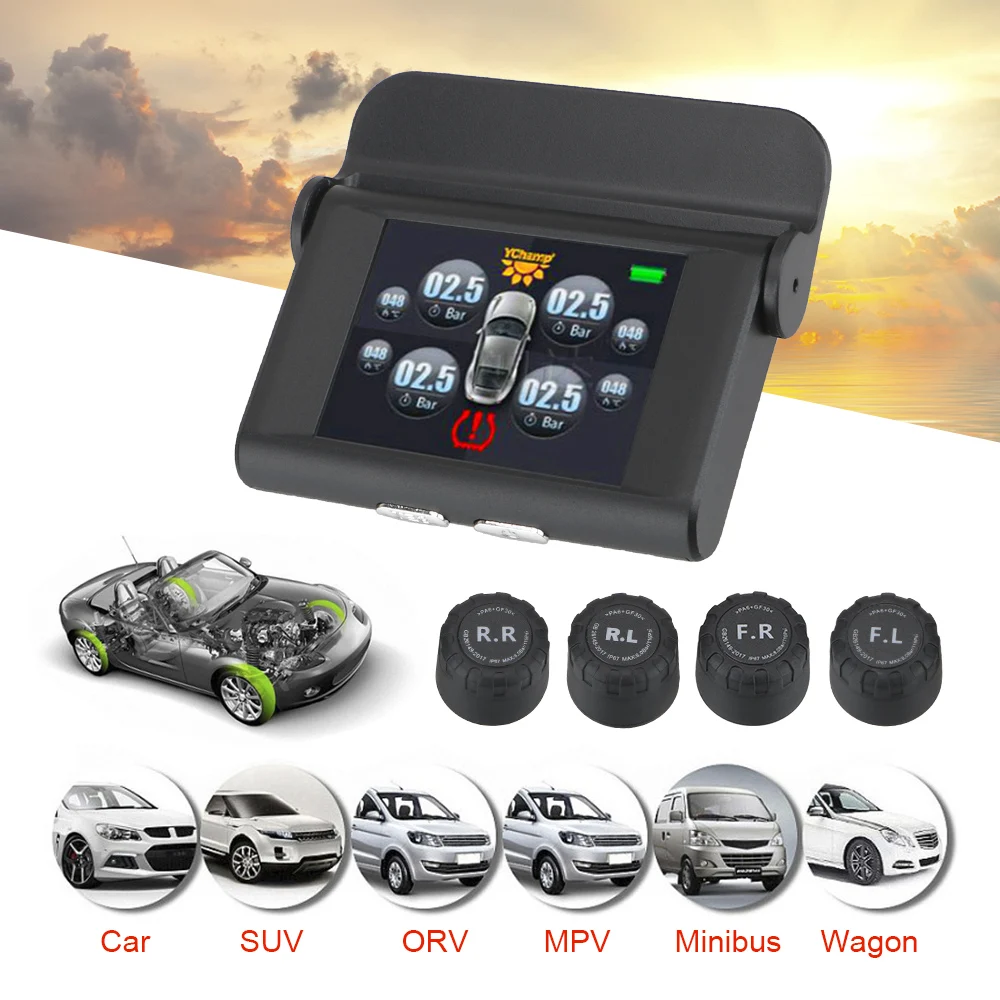 Smart Car TPMS Tyre Pressure Monitoring System Digital LCD Display Auto Security Alarm System Tyre Pressure USB Solar Power TPMS
Smart Car TPMS Tyre Pressure Monitoring System Digital LCD Display Auto Security Alarm System Tyre Pressure USB Solar Power TPMS