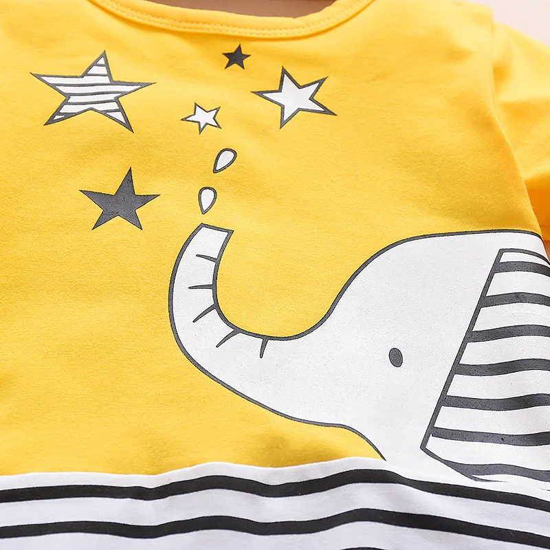 2PCS Spring Newborn Baby Costume Boys Girls Jumpsuit Cartoon Cute Elephant Stripe Long Sleeve Cotton Toddler Romper+Hat BC1542-1
2PCS Spring Newborn Baby Costume Boys Girls Jumpsuit Cartoon Cute Elephant Stripe Long Sleeve Cotton Toddler Romper+Hat BC1542-1