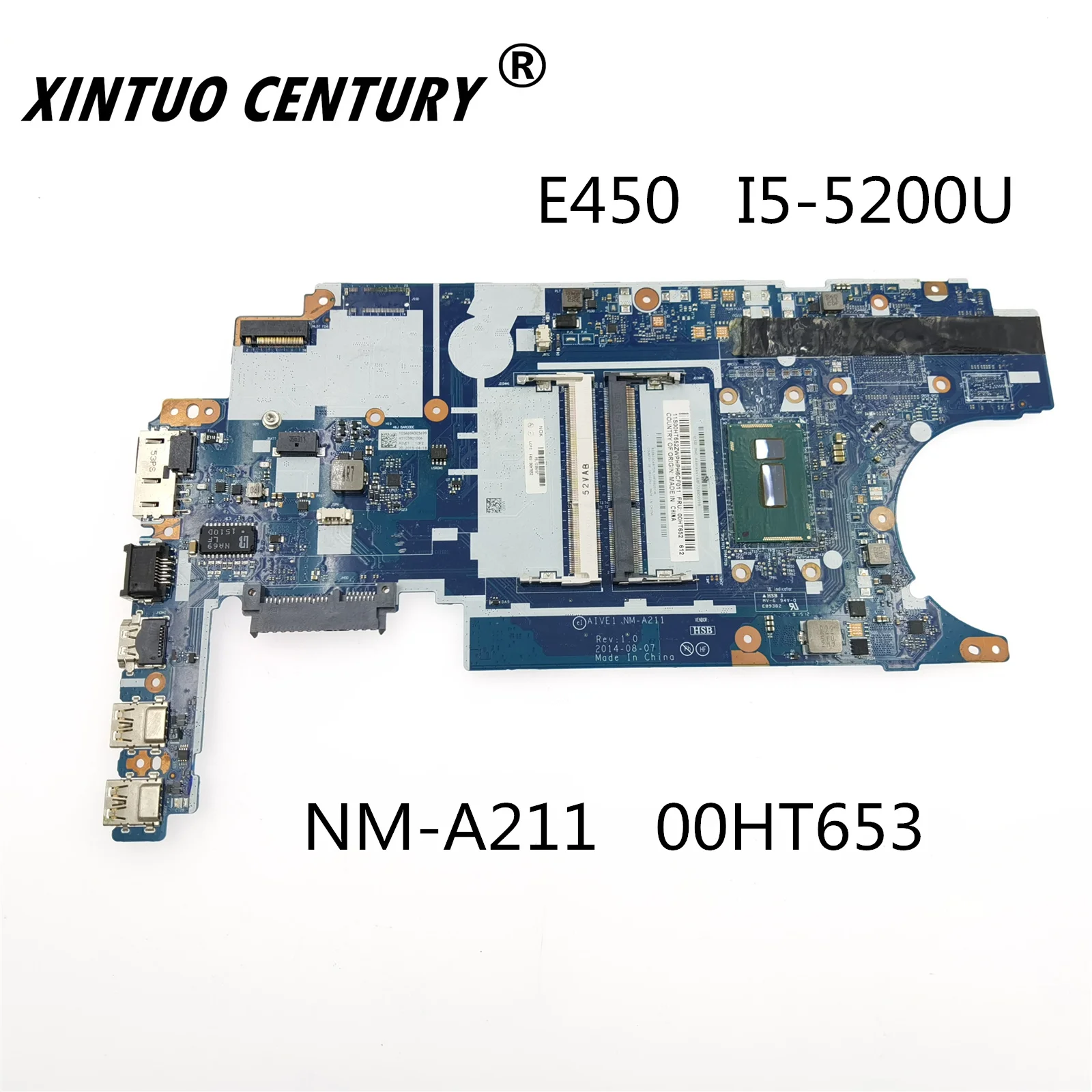 00HT653 00HT652 For Lenovo Thinkpad borda E450 E450C computador portátil placa-mãe NM-A211 i5-5200U CPU 100%test
00HT653 00HT652 For Lenovo Thinkpad borda E450 E450C computador portátil placa-mãe NM-A211 i5-5200U CPU 100%test