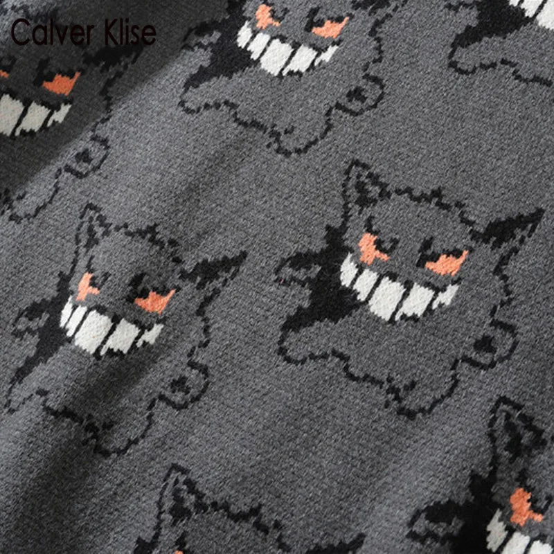 Calver Klise Gengar Knitted Sweater Jumpers Hip Hop Streetwear Harajuku Oversize Knitwear Tops Men Fashion Casual Wool Pullover
Calver Klise Gengar Knitted Sweater Jumpers Hip Hop Streetwear Harajuku Oversize Knitwear Tops Men Fashion Casual Wool Pullover