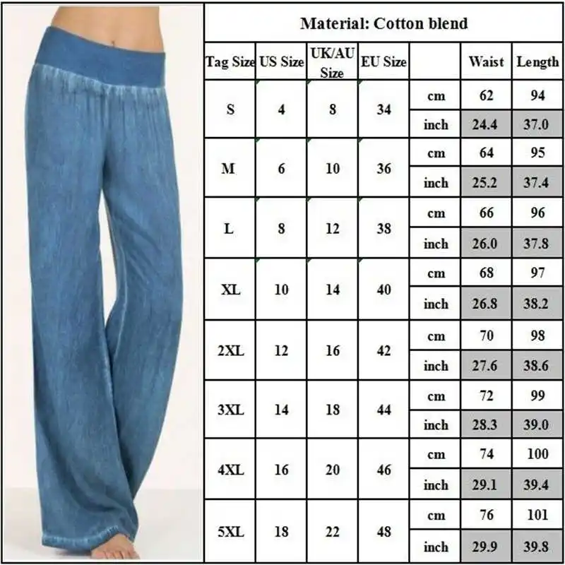 Palazzo Jeans Women's Trousers Pants Denim Straight Elastic Leg Wide Waist Loose Summer jeans Size S-5XL
Palazzo Jeans Women's Trousers Pants Denim Straight Elastic Leg Wide Waist Loose Summer jeans Size S-5XL