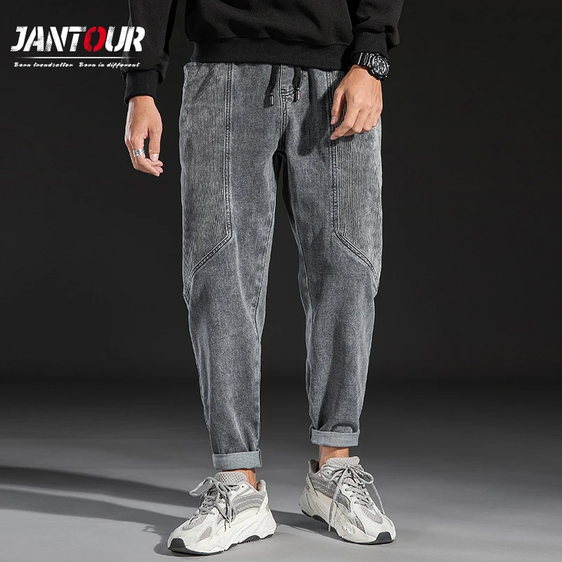 Gray Patchwork Jeans Brand 2022 Winter New Corduroy Spliced Pencil Harem Pants Drawstring Elastic Cotton Male Trousers Size 38
Gray Patchwork Jeans Brand 2022 Winter New Corduroy Spliced Pencil Harem Pants Drawstring Elastic Cotton Male Trousers Size 38